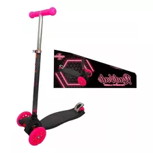 Patinete Infantil Turbo Luz Led Metal 85 Cm Rosa