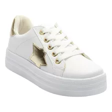 Tenis Casual Blanco Para Niña S2600 Bella Shoes Pv