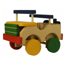 Brinquedo Em Mdf Educativo Pedagógico Jeep Jipe Colorido