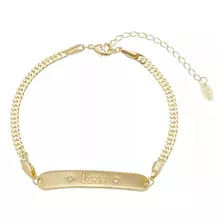 Pulseira Love Gabi Folheada A Ouro 18k Piuka Comprimento 15 Cm Cor Dourado Diâmetro 15 Cm