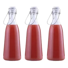 Botella Cocina Hermética Vidrio 1 Litro X3 Cocina