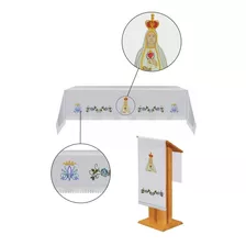 Kit De Toalhas Para Altar E Ambão Nossa Senhora De Fátima 