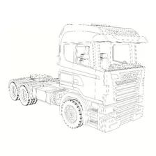 Miniatura Do Caminhão Scania R440 Em Mdf Escala 1/14