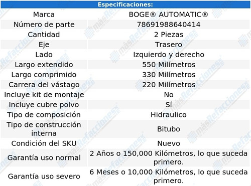 Par Amortiguadores Tra Sundance Fwd L4 2.5l 88 Al 94 Foto 2