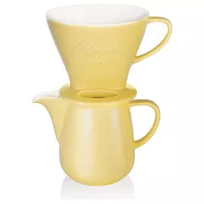 Set Jarra Mas Filtro De Porcelana Melitta Color Amarillo