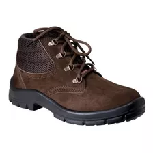 Bota Botina Nobuck Kadesh Marrom Segurança Bico Pvc Luxo Nf