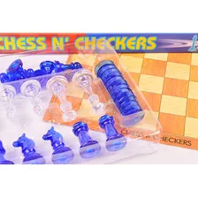 Ajedrez Acrílico2 En 1 (incluye Damas) Chess N' Chekers 