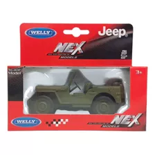 Auto Welly Nex Models Jeep Willys Mb 1941 1:36 Colección Color Verde Musgo