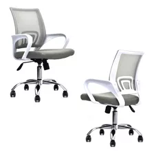 Set X 2 Und Silla Atlantis Eco Xj Malla Gris Marco Blanco Bo