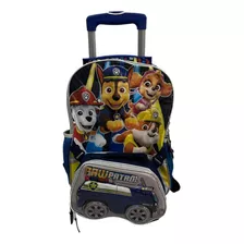 Paw Patrol Mochila Mod 0017 Llantas Gel Y Lonchera 