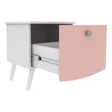 Mesa De Luz Infantil Rosa Con Cajón- Mesita De Niña/o