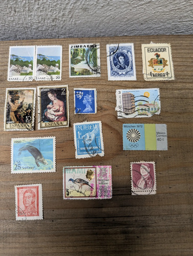Vintage Lote De Timbres Postales Mundiales Colección Variada