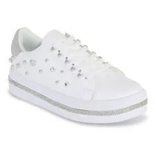 Tenis Blancos Clásico Diseño De Corazones Dama Mundo Terra