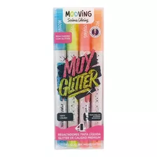 Resaltadores Glitter X4 Mooving Distribuidora Lv