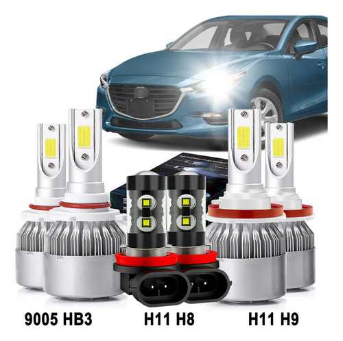 14000lm H1 Kit De Focos Led Para Conpatible Con Conpatible Mazda 6