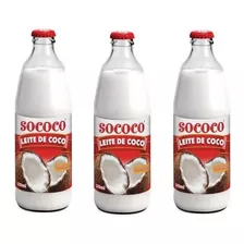 Leite De Coco - Sococo 500ml Vidro Sobremesa Culinária 3-un