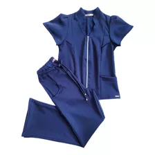 Pijama Cirúrgico Scrub Feminino Com Zíper 