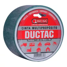 Cinta Multiproposito Tacsa Ductac Tape 48 Mm X 9 Mts Color Verde Liso