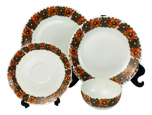 Jogo Jantar Porcelana Renner Floral Vintage 36 Peças Branco Florido 1