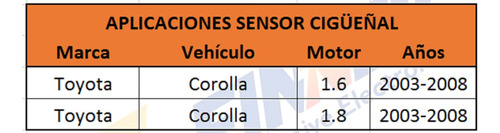 Sensor Cigeal Toyota Corolla 1.6 1.8 Foto 6