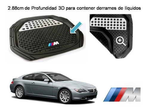 Tapetes 4pz Charola 3d Logo M-series Bmw Serie 6 2004 A 2010 Foto 4