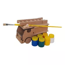 Kit Pintura Infantil Em Brinquedo De Mdf Caminhão Bombeiro