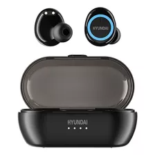 Audífonos Inalámbricos Bluetooth Hyundai Hy-t21 Color Negro Color De La Luz Azul