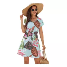 Vestido Corto Casual Para Mujer Verano Y Playa