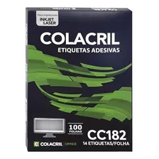 Etiqueta Impressora Carta 33,9x101,6mm 100 Fls Cc182 Colacri