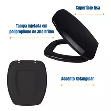 Assento Sanitário Almofadado Tampa Vaso Incepa Thema Metasul Cor Preto