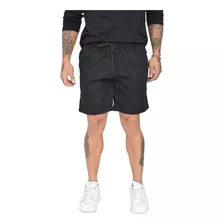 Bermuda Shorts Masculino Com Elástico Na Cintura De Sarja 