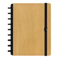 Caderno Disco Iscool Inteligente Médio Spot Touch Cor Madeira