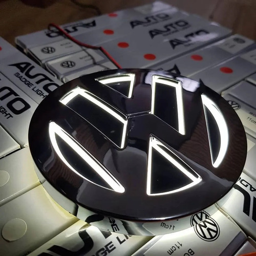 Logo Led Volkswagen 3 D Color Blanco Vw 11cm Foto 5