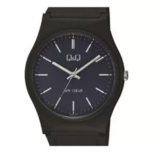 Reloj Análogo Q&q Vs42j007y Resistente Al Agua Color De La Correa Negro Color Del Bisel Negro Color Del Fondo Azul Oscuro