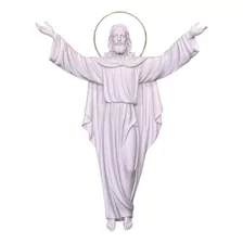 Imagem Cristo Ressuscitado 50cm Pó De Mármore Área Externa