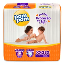 Pacote De Fraldas Derma Protek Proteção De Mãe Xxg Com 30 Unidades Pom Pom