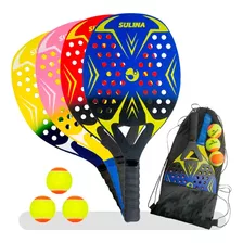 Kit 4 Raquetes De Beach Tennis Sulina Com 3 Bolas De Brinde