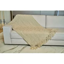 Manta Protetora Para Sofa Em Tricô 150x90cm Tricot Franjas