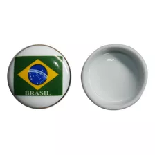 Mini Porta Jóias Bandeira Do Brasil Em Cerâmica 58g 5cm C137