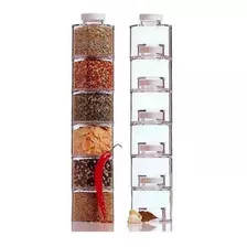 Especiero Modular Apilable Torre 6 Frascos Condimento Cocina