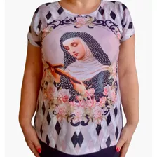 T Shirt Feminina Religiosa De Santa Rita
