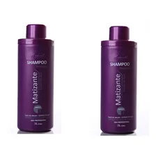 Kit 02 Shampoo Matizador Extrato De Açaí Aramath 1 Lt