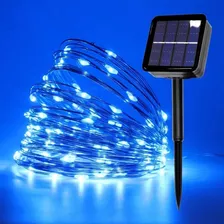 Guirnalda 100 Luces Led Solar Hadas Granito De Arroz 10 Mts.