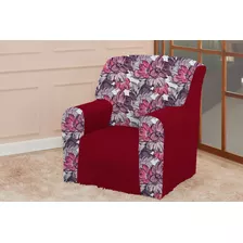 Capa Para Poltrona Sofa 1 Lugar Coladinha Mista Estampada 