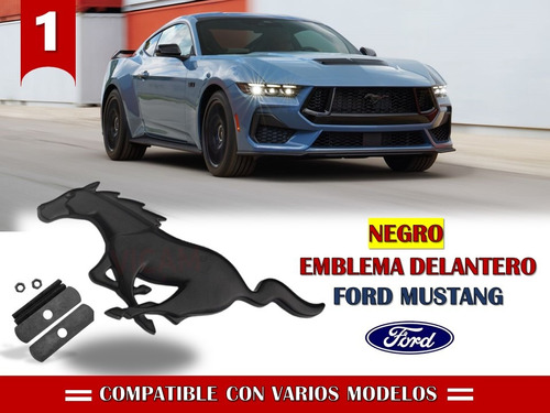 Emblema Delantero Mustang Metal Calidad Original Negro Mate Foto 2