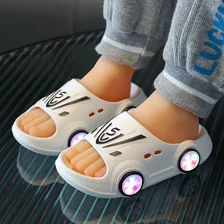  Sandalias Chanclas Con Luces Led Para Niños Bebe Car Playa 