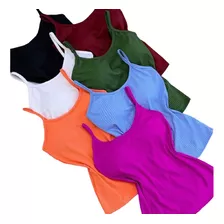 Kit 4 Blusas Blusinha Feminina Basica Regata Alcinha Bojo 