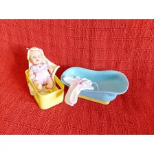 Mini Boneca Da Estrela Bebê Banhinho Antigo 14 Cm