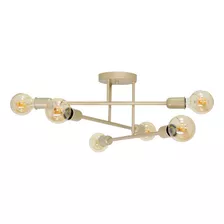 Lustre Sputnik Monaco Vicenzo Pendente Luminaria Industrial Cor Champanhe