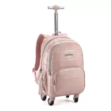 Mochila Carrinho Rodinhas 360 Seanite 40057 Cor Rosa